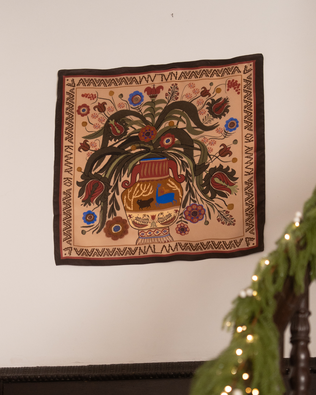 NÁLAM × KAMAY KO 'HERITAGE CEILING' SILK SCARF