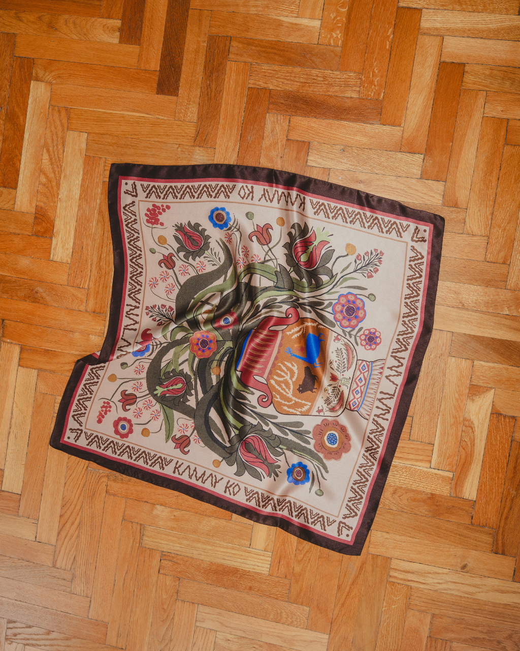 NÁLAM × KAMAY KO 'HERITAGE CEILING' SILK SCARF