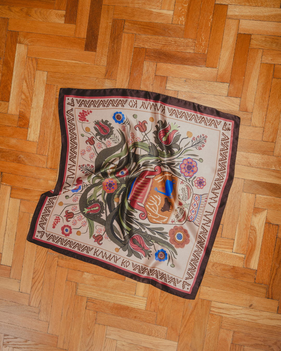 NÁLAM × KAMAY KO 'HERITAGE CEILING' SILK SCARF