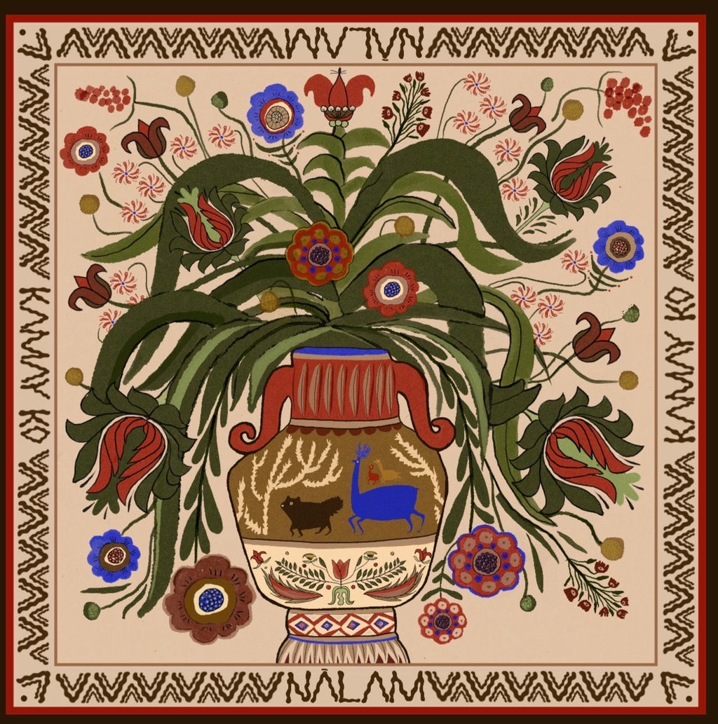 NÁLAM × KAMAY KO 'HERITAGE CEILING' SILK SCARF