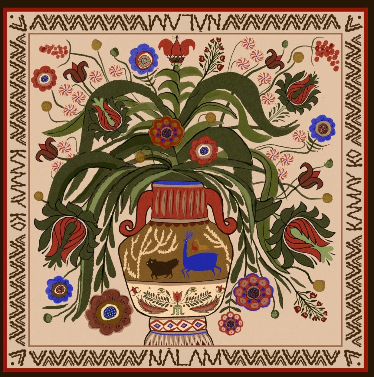 NÁLAM × KAMAY KO 'HERITAGE CEILING' SILK SCARF