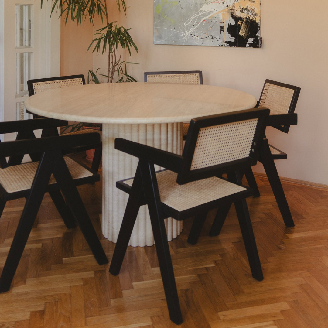 PIERRE WALNUT RATTAN CHAIR