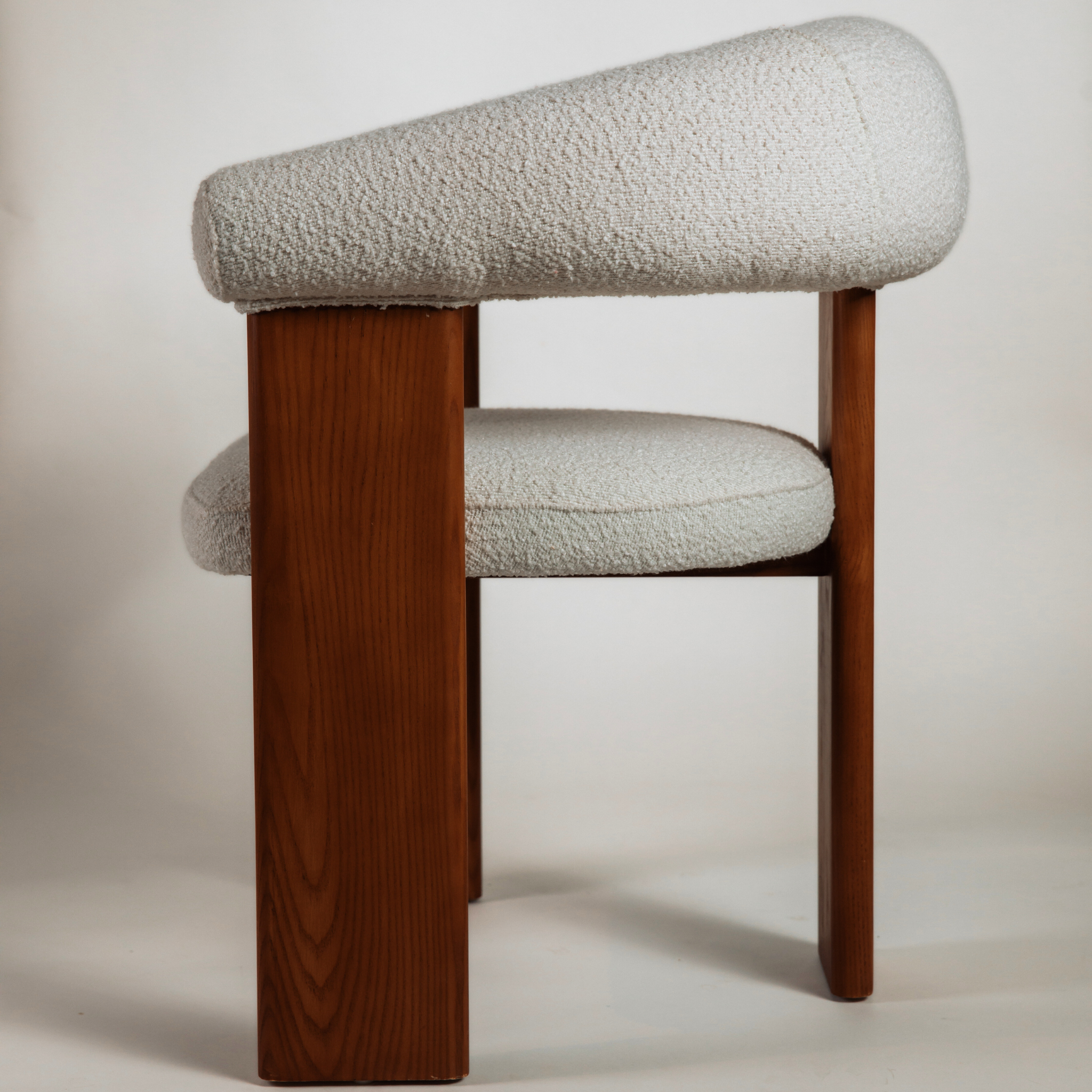 BLAKE OAK AND BOUCLÉ DINING CHAIR