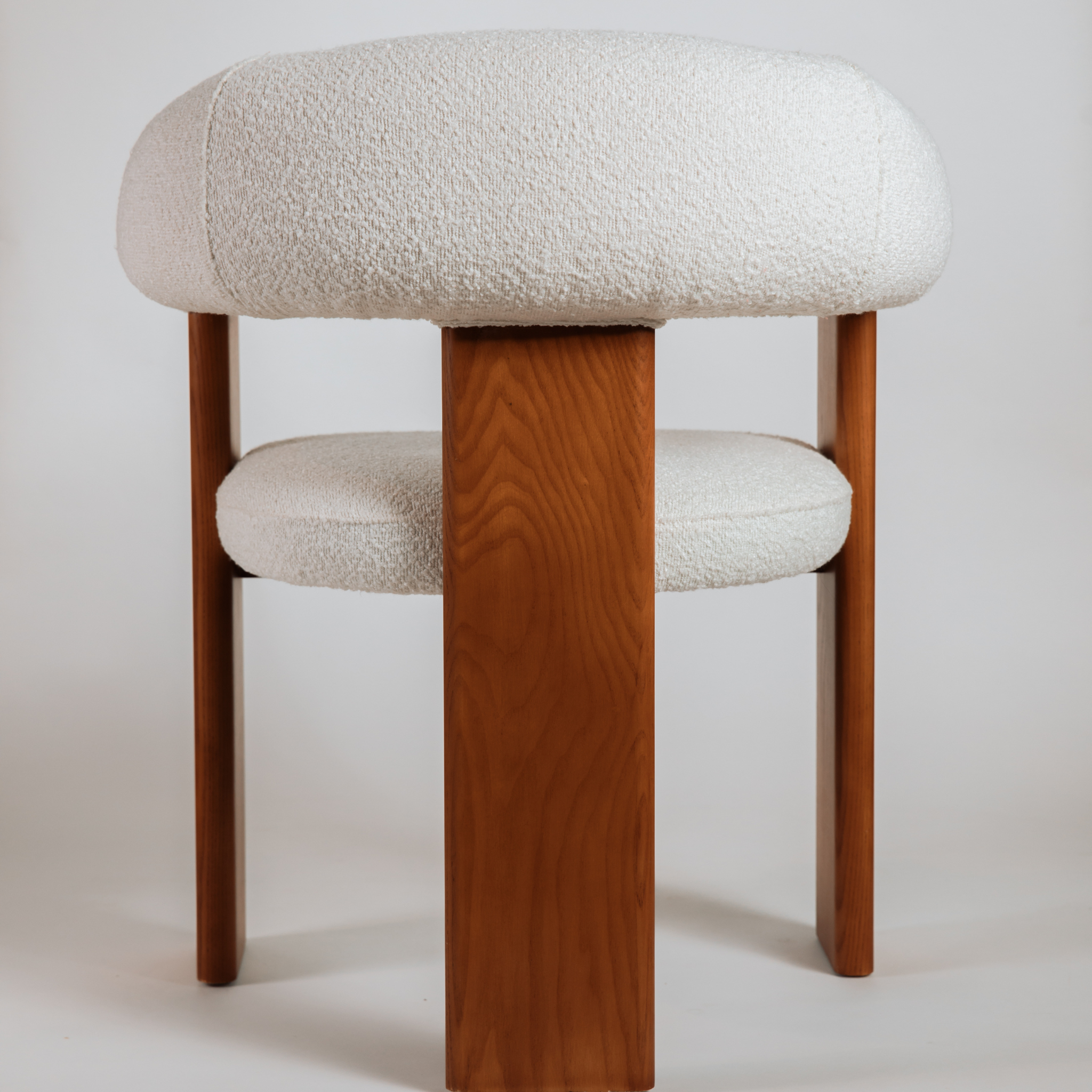 BLAKE OAK AND BOUCLÉ DINING CHAIR
