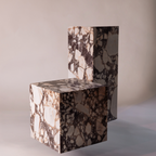 CALACUTTA VIOLA MARBLE CUBE SIDE TABLE