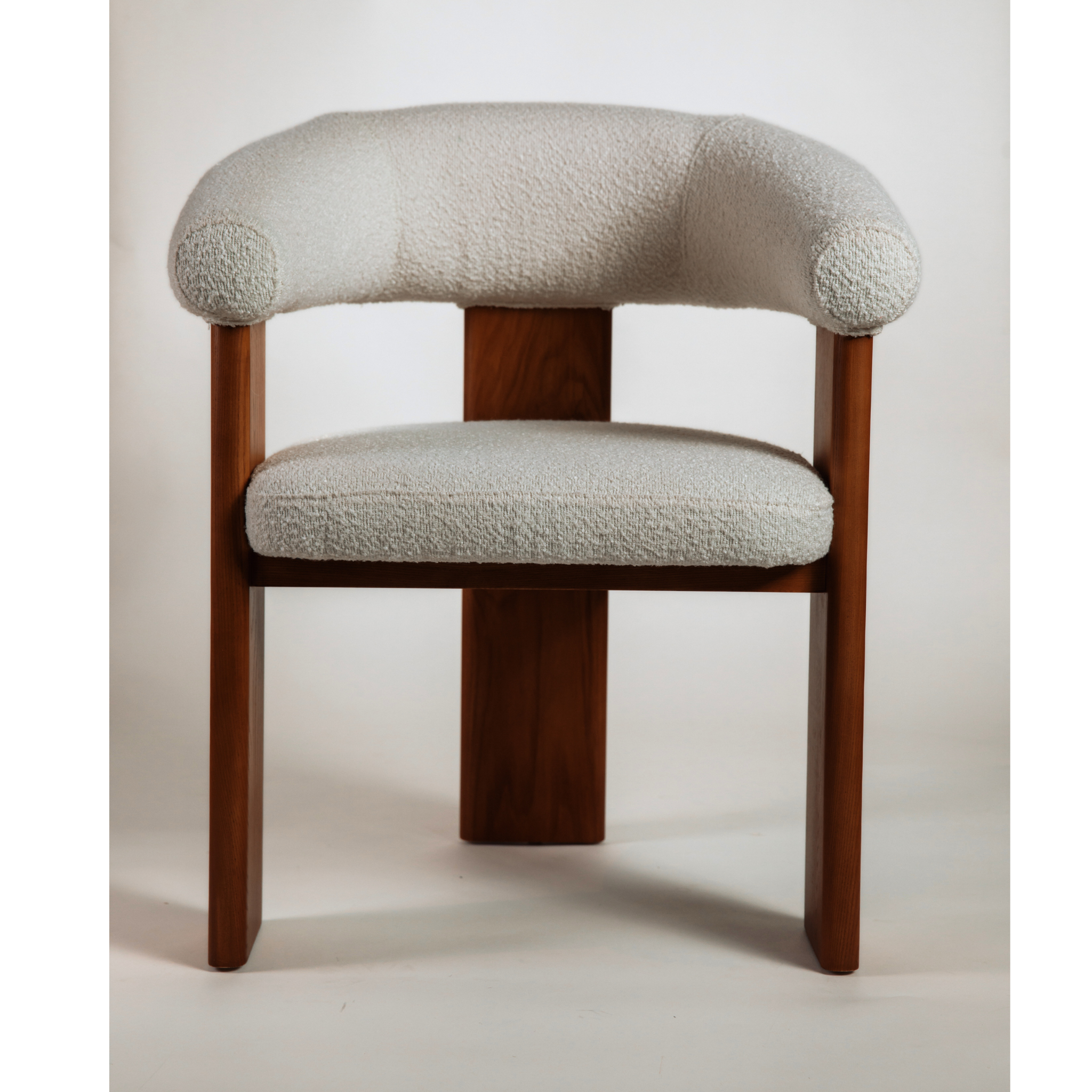 BLAKE OAK AND BOUCLÉ DINING CHAIR